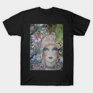 ORIGINAL ART DECO FLORAL FLAPPER, TAPESTRY, COLLAGE POSTER 1 T-Shirt